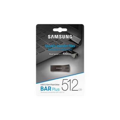 USB zu günstig Kaufen-Samsung BAR Plus USB-Stick Typ-A, 512 GB mit Schlüsselring Titan Gray. Samsung BAR Plus USB-Stick Typ-A, 512 GB mit Schlüsselring Titan Gray <![CDATA[• Starke Leistung bis zu 400 MBs Lese- und 110 MBs Schreibgeschwindigkeit mit USB 3 1 Schnitt