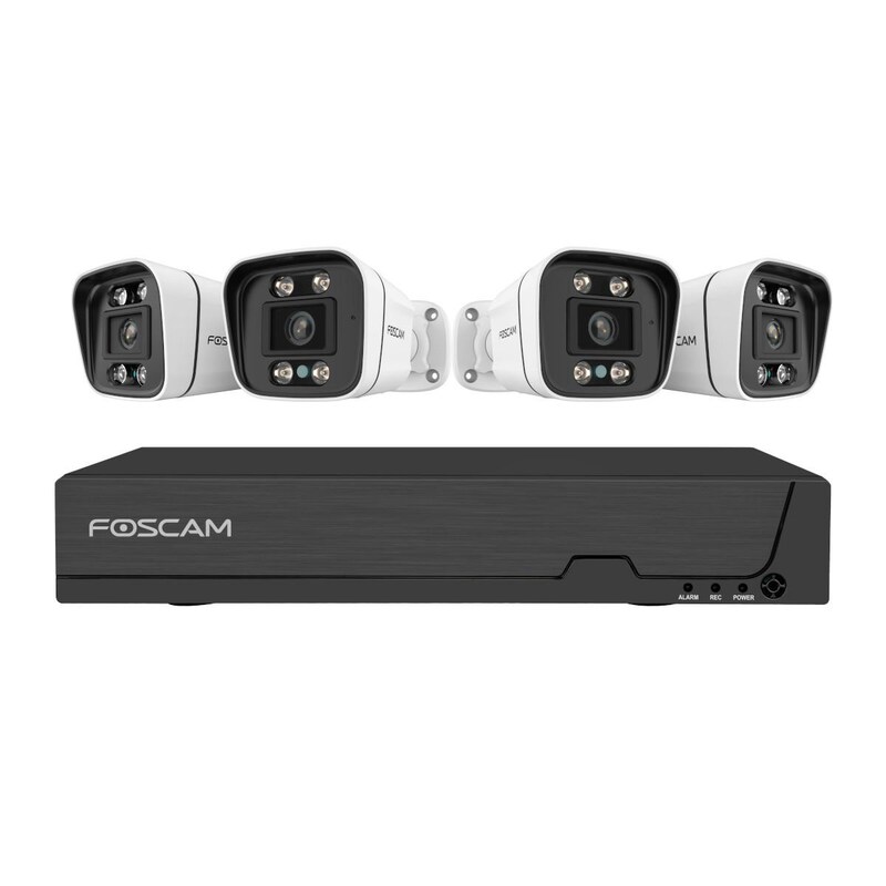 Foscam FN9108E-B4-2T Überwachungsset mit 4 Überwachungskameras weiß
