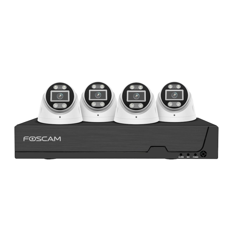 Foscam FN9108E-T4-2T Überwachungsset mit 4 Überwachungskameras weiß