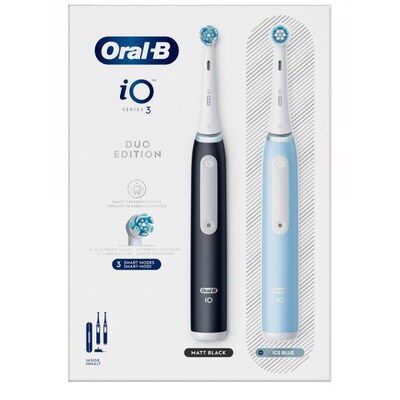 SERIES X günstig Kaufen-Oral-B iO Series 3n Matt Black/Ice Blue Elektrische Zahnbürste mit 2. Handstück. Oral-B iO Series 3n Matt Black/Ice Blue Elektrische Zahnbürste mit 2. Handstück <![CDATA[• 3D rotierend-pulsierend mit Magnet-Technologie • OLED-Displ