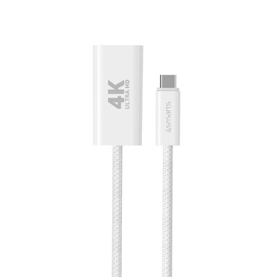 HDMI Video günstig Kaufen-4smarts USB-C auf HDMI Kabel female 15cm, weiß. 4smarts USB-C auf HDMI Kabel female 15cm, weiß <![CDATA[• Verbindung von einem USB-C-Gerät auf ein HDMI-Display • Länge: 15cm • Farbe: weiß • Übertragung von Audio- und Videoinhalten 