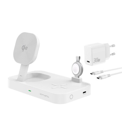 Ladestation Trident günstig Kaufen-4smarts Qi2 Ladestation Trident mit MFi Fast Charger, weiß. 4smarts Qi2 Ladestation Trident mit MFi Fast Charger, weiß <![CDATA[• 3-in-1-Ladeerlebnis • Länge: 1,5m • Farbe: weiß • Smartphone, Headset und Apple Watch kabellos aufladen 