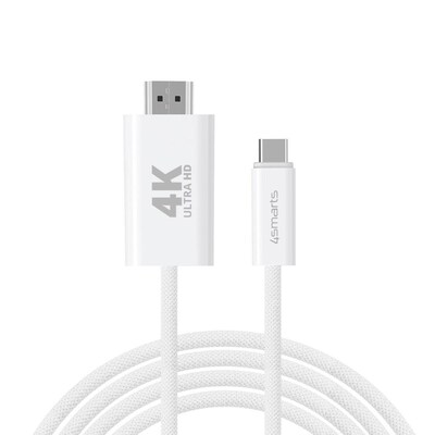 auf USB günstig Kaufen-4smarts USB-C auf HDMI Kabel 2m, weiß. 4smarts USB-C auf HDMI Kabel 2m, weiß <![CDATA[• Verbindung von einem USB-C-Gerät auf ein HDMI-Display • Länge: 2m • Farbe: weiß • Übertragung von Audio- und Videoinhalten • Gehäusefreundlich
