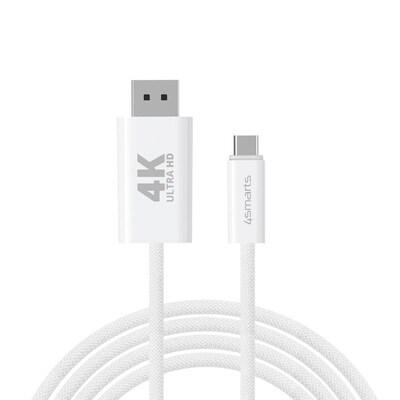 4smarts USB-C auf Display Port Kabel 2m, weiß
