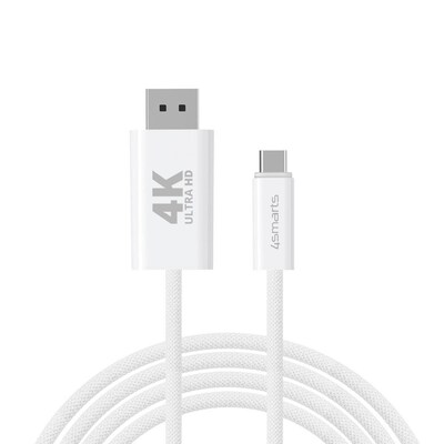 USB 4 günstig Kaufen-4smarts USB-C auf Display Port Kabel 2m, weiß. 4smarts USB-C auf Display Port Kabel 2m, weiß <![CDATA[• USB-C auf Display Port • Länge: 2m • Farbe: weiß • Übertragung von Audio- und Videoinhalten • Gehäusefreundlicher USB-C-Stecker