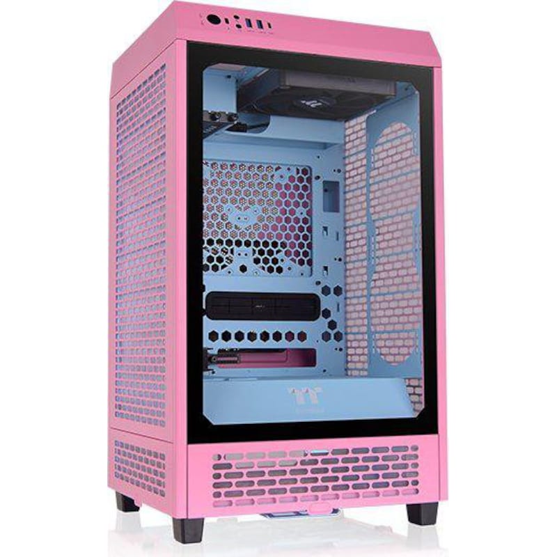 THERMALTAKE The Tower 200 Mini-Tower Mini-ITX Gehäuse mit Sichtfenster pink
