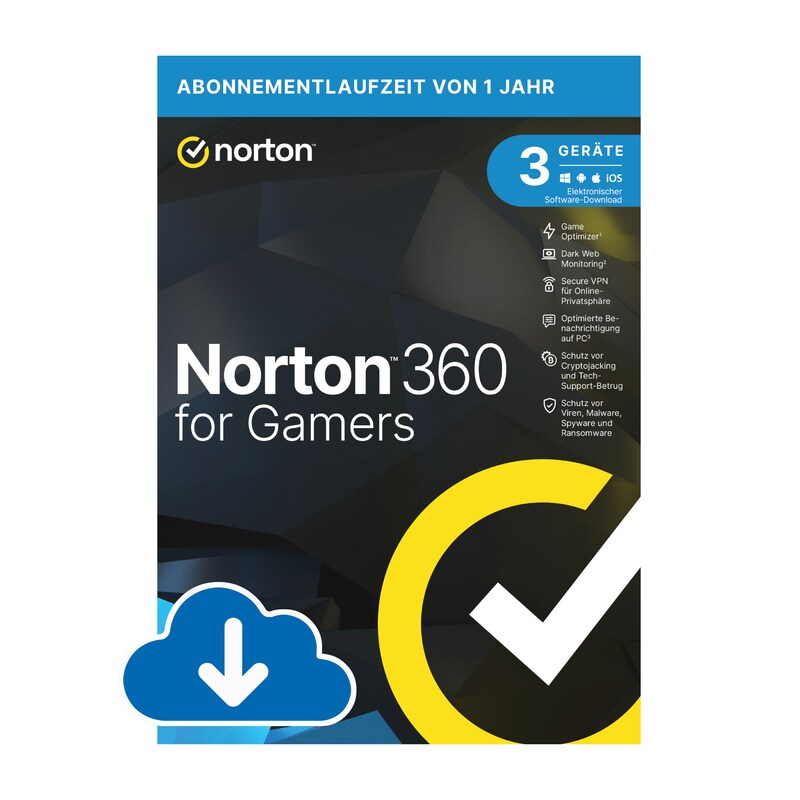 Norton 360 for Gamers | 50GB | 3 Geräte | Download & Produktschlüssel