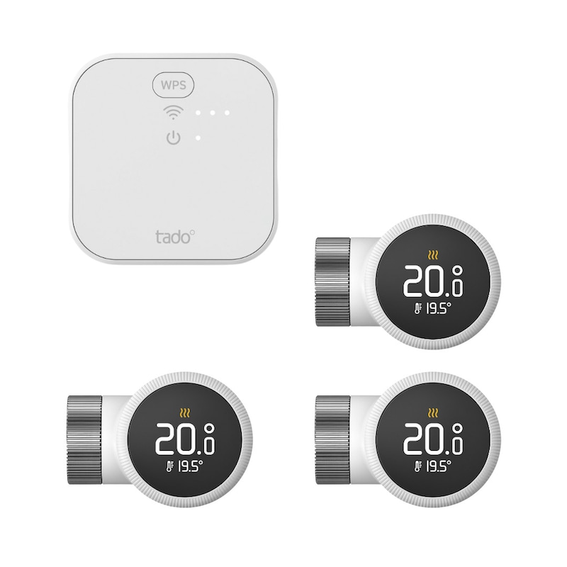 Geld sparen günstig Kaufen-tado° X Starter Set Smarte Heizung • 3x smartes Heizkörper-Thermostat. tado° X Starter Set Smarte Heizung • 3x smartes Heizkörper-Thermostat <![CDATA[• durch effizientes Heizen jeden Tag Energie und Geld sparen • Temperat