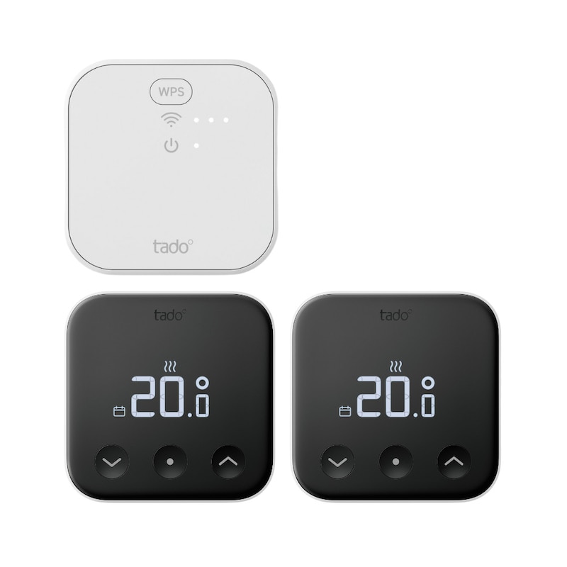 Geld sparen günstig Kaufen-tado° X Starter Set Smarte Heizung Fußboden • 2x Raumthermostat. tado° X Starter Set Smarte Heizung Fußboden • 2x Raumthermostat <![CDATA[• durch effizientes Heizen jeden Tag Energie und Geld sparen • Temperatursteuerung 