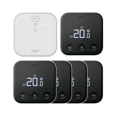 TE 2022 günstig Kaufen-tado° X Starter Set Smarte Heizung Fußboden • 5x Raumthermostat. tado° X Starter Set Smarte Heizung Fußboden • 5x Raumthermostat <![CDATA[• durch effizientes Heizen jeden Tag Energie und Geld sparen • Temperatursteuer