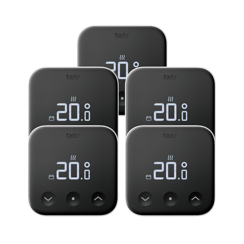 um den günstig Kaufen-tado° X Smartes Thermostat Fußboden • 5er Pack. tado° X Smartes Thermostat Fußboden • 5er Pack <![CDATA[• durch effizientes Heizen jeden Tag Energie und Geld sparen • Temperatursteuerung in jedem Raum von überall aus per 