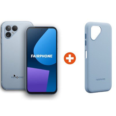 Fairphone 5 5G Dual-SIM 8GB/256GB sky blue Android 13.0 Smartphone + Protective Soft Case himmelblau