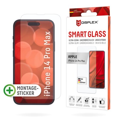 auf 4 günstig Kaufen-DISPLEX Smart Glass Apple iPhone 14 Pro Max. DISPLEX Smart Glass Apple iPhone 14 Pro Max <![CDATA[• DISPLEX Smart Glass Apple iPhone 14 Pro Max • Smart Glass (9H), unzerbrechlich, ultra-dünn, unsichtbar • Effektiver Schutz vor Aufprall und Bruch 