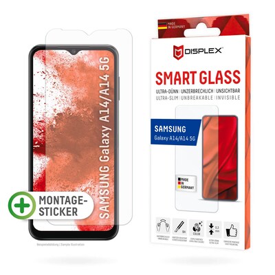 Schutz und günstig Kaufen-DISPLEX Smart Glass Samsung Galaxy A14 (5G). DISPLEX Smart Glass Samsung Galaxy A14 (5G) <![CDATA[• DISPLEX Smart Glass Samsung Galaxy A14 (5G) • Smart Glass (9H), unzerbrechlich, ultra-dünn, unsichtbar • Effektiver Schutz vor Aufprall und Bruch 