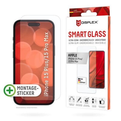 Pro auf günstig Kaufen-DISPLEX Smart Glass iPhone 15 Plus/15 Pro Max. DISPLEX Smart Glass iPhone 15 Plus/15 Pro Max <![CDATA[• DISPLEX Smart Glass iPhone 15 Plus/15 Pro Max • Smart Glass (9H), unzerbrechlich, ultra-dünn, unsichtbar • Effektiver Schutz vor Aufprall und Br