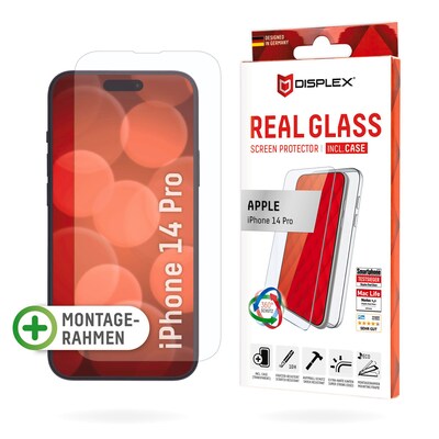 Kratzer günstig Kaufen-DISPLEX Real Glass + Case iPhone 14 Pro. DISPLEX Real Glass + Case iPhone 14 Pro <![CDATA[• Displayschutzglas für iPhone 14 Pro • Kratzer-resistent dank extrem hartem „tempered Glass“ (10H) • High-Tech Anti-Fingerprint Beschichtung für weniger