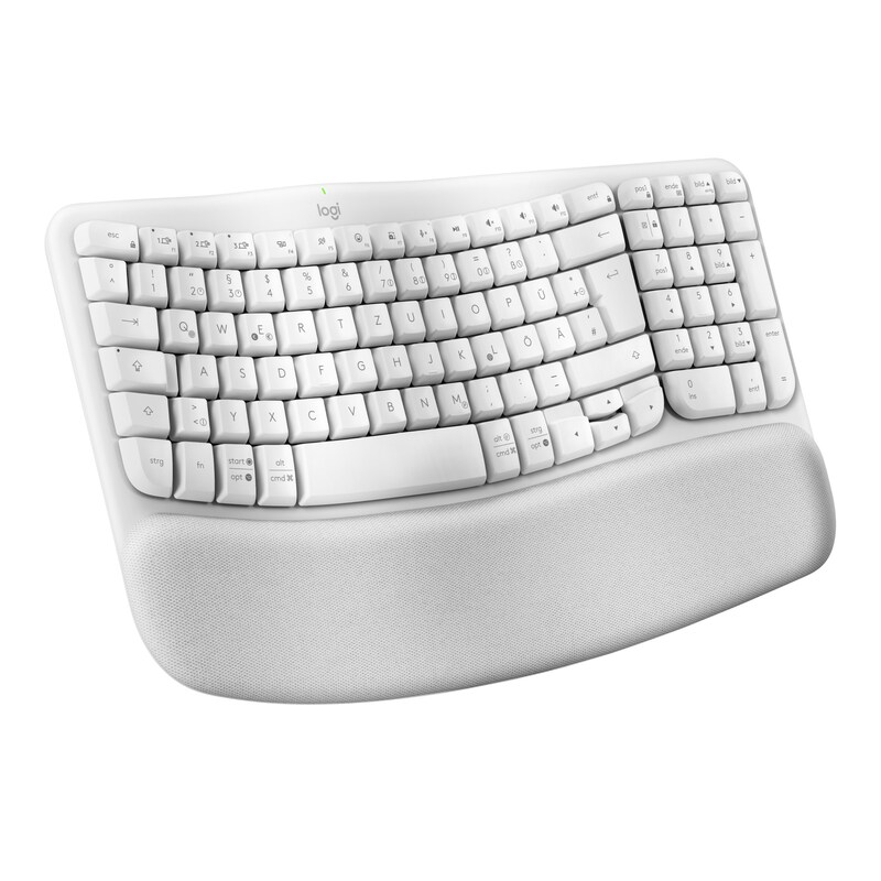 Logitech Wave Keys for Mac Off-White DE-Layout - Kabellose ergonomische Tastatur