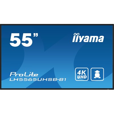 Bild am günstig Kaufen-iiyama ProLite LH5565UHSB-B1 139cm (55") 4K UHD Signage Monitor DP/HDMI/RJ45. iiyama ProLite LH5565UHSB-B1 139cm (55") 4K UHD Signage Monitor DP/HDMI/RJ45 <![CDATA[• Größe: 139cm (55 Zoll), Bildformat: 16:9 • Auflösung: 3.840 x 2.160, HD-St