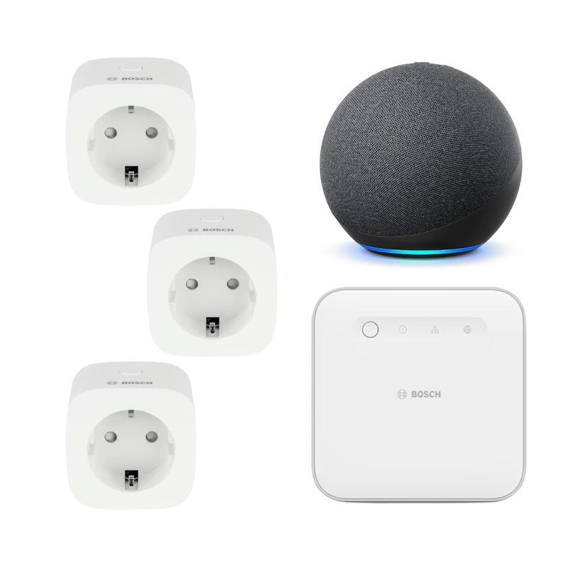 Spielkonsole,mit günstig Kaufen-Bosch Smart Home Starter Set Energiesparen • 3x Smart Plug + Echo Dot (5th) mit Alexa. Bosch Smart Home Starter Set Energiesparen • 3x Smart Plug + Echo Dot (5th) mit Alexa <![CDATA[• Kontinuierliche Energiemessung durch den eingebauten Ener
