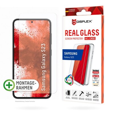 extrem günstig Kaufen-DISPLEX Real Glass + Case Samsung Galaxy S23. DISPLEX Real Glass + Case Samsung Galaxy S23 <![CDATA[• Displayschutzglas für Samsung Galaxy S23 • Kratzer-resistent dank extrem hartem „tempered Glass“ (10H) • High-Tech Anti-Fingerprint Beschichtu
