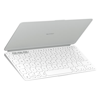 Logitech Keys-To-Go 2 Pale Grey - mobile kabellose Tastatur für Tablets & Notebooks