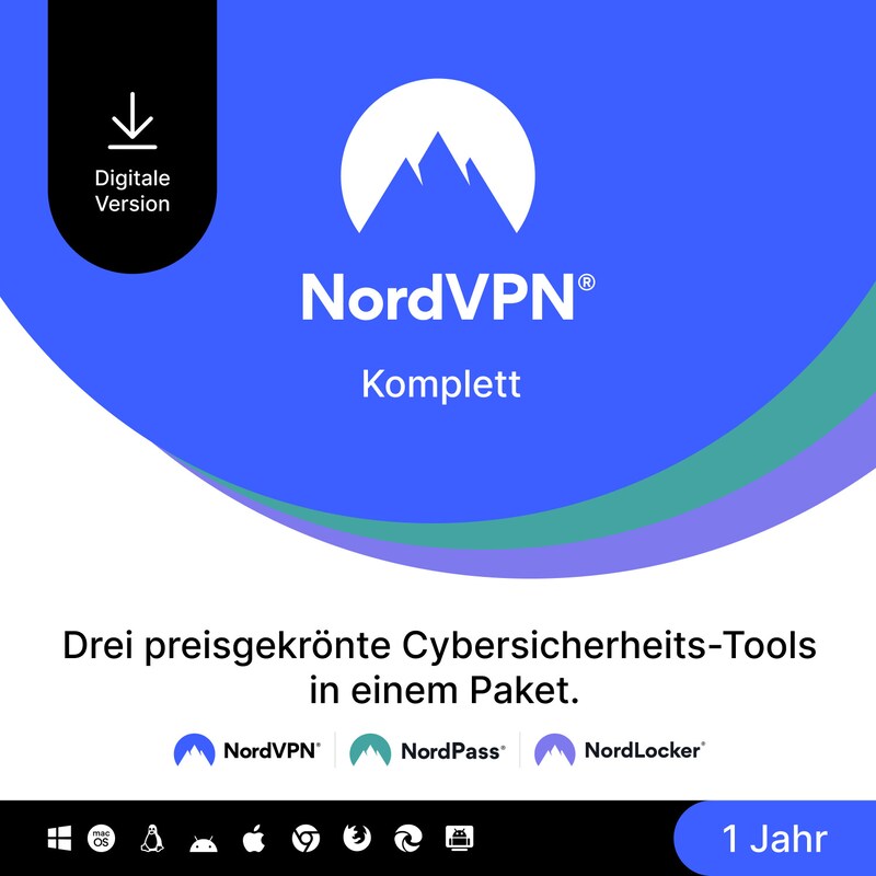 NordVPN Komplettes Sicherheitspaket | 1 Jahr | Download & Produktschlüssel