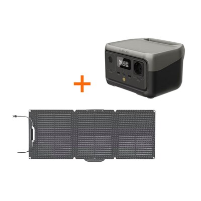 Solargenerator günstig Kaufen-EcoFlow River 2 + 60W Solar Panel - Komplettset Solargenerator. EcoFlow River 2 + 60W Solar Panel - Komplettset Solargenerator <![CDATA[• Set aus Solargenerator + Solar Panel • 2x USB-A (12W), 1x USB-C (60W), 1x DC 5521 • Akku: LiFePO4, 256Wh • Ap