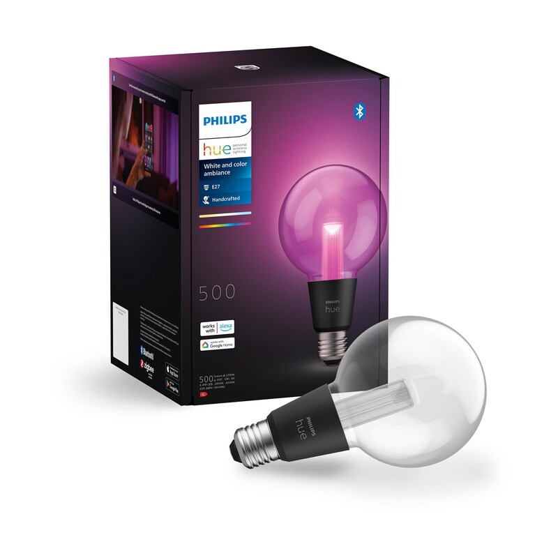 Philips Hue White & Col. Amb. Lightguide Globe 95 E27 500lm