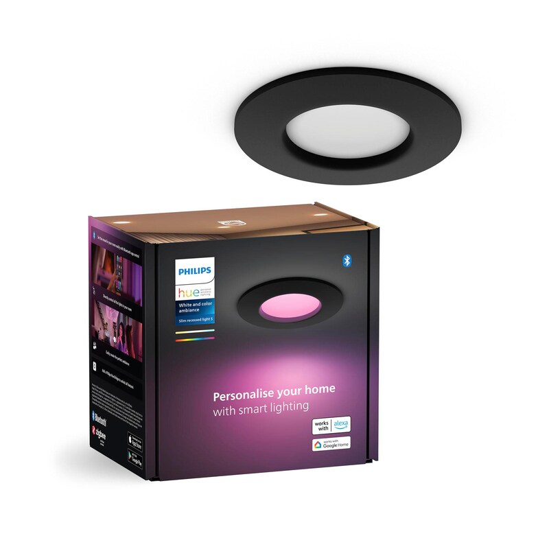 Philips Hue Slim Recessed Spot black 90mm