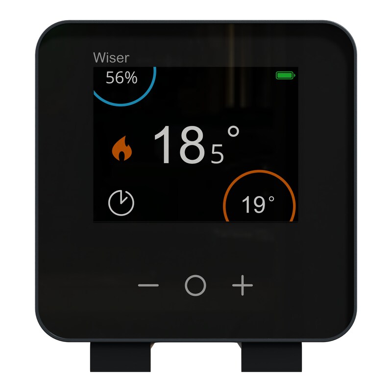 Alkaline C günstig Kaufen-Wiser Raumthermostat mit Display - schwarz. Wiser Raumthermostat mit Display - schwarz <![CDATA[• Angeschlossener Thermostat • Farbe: Schwarz • Flexible Raumtemperaturregulung vor Ort auch ohne APP • Batteriebetrieb über 2x Alkaline-Batterien (AA) • Abmes