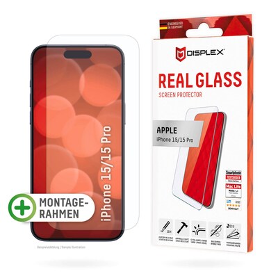 ist in günstig Kaufen-DISPLEX Real Glass iPhone 15/15 Pro. DISPLEX Real Glass iPhone 15/15 Pro <![CDATA[• Displayschutzglas für iPhone 15/15 Pro • Kratzer-resistent dank extrem hartem „tempered Glass“ (10H) • High-Tech Anti-Fingerprint Beschichtung für weniger Fett