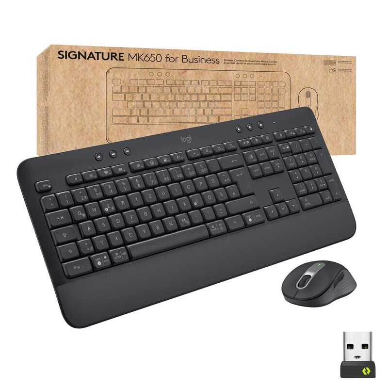 OR OR günstig Kaufen-Logitech Signature MK650 Combo for Business, Grafit. Logitech Signature MK650 Combo for Business, Grafit <![CDATA[• Kabellos, 2,4GHz, 10 m Reichweite • Tastatur-Layout: deutsch, Tastatur-Nummernblock integriert • 5 Maustasten, 2-Wege-Scrollrad • Logi Bolt