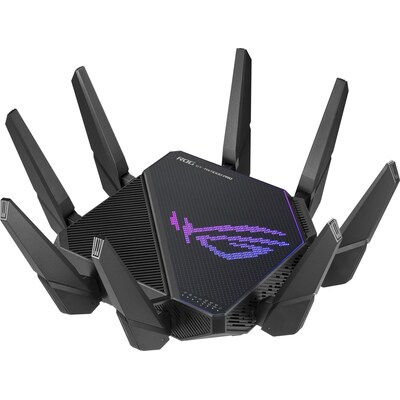 11 x günstig Kaufen-ASUS ROG Rapture GT-AX11000 Pro Tri-Band Wi-Fi 6 Gaming Router AiMesh schwarz. ASUS ROG Rapture GT-AX11000 Pro Tri-Band Wi-Fi 6 Gaming Router AiMesh schwarz <![CDATA[• WLAN Router • WLAN 802.11abgnacax (bis zu 11000 MBit/s) • 2x WAN, 4x GB-LAN, 2x U