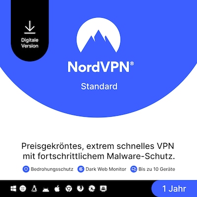 NordVPN Service VPN | 10 Geräte | 1 Jahr | Download & Produktschlüssel