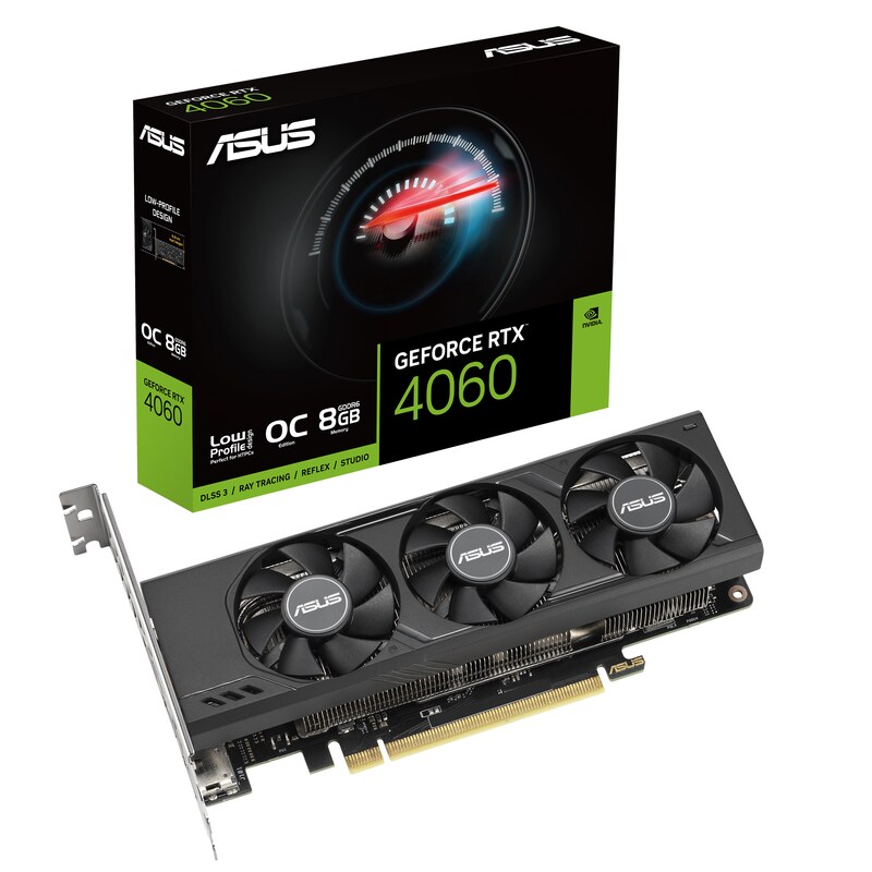 ASUS GeForce RTX 4060 LP BRK OC Gaming Grafikkarte 8GB GDDR6, 2xHDMI, 2xDP