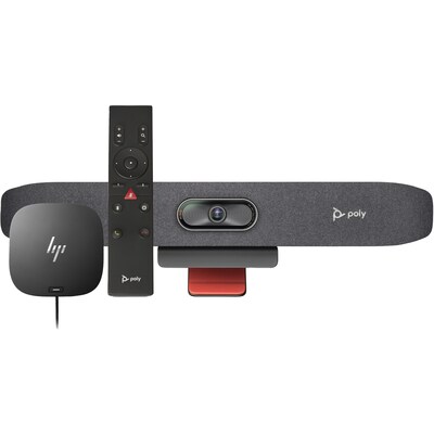 Poly Studio R30 Plus (Business-Kit) - 4K USB-Video-Bar + Bluetooth Remote + HP USB-C Dock G5