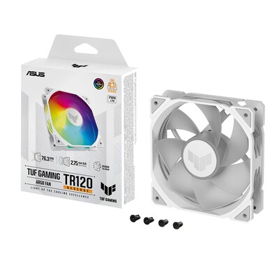 ASUS TUF GAMING TR120 ARGB Gehäuselüfter Reverse weiß, 120 mm, PWM