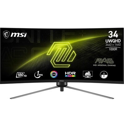 MSI MAG345CQRDE 86,4cm (34") UWQHD VA Curved Gaming Monitor HDMI/DP 180Hz 1ms