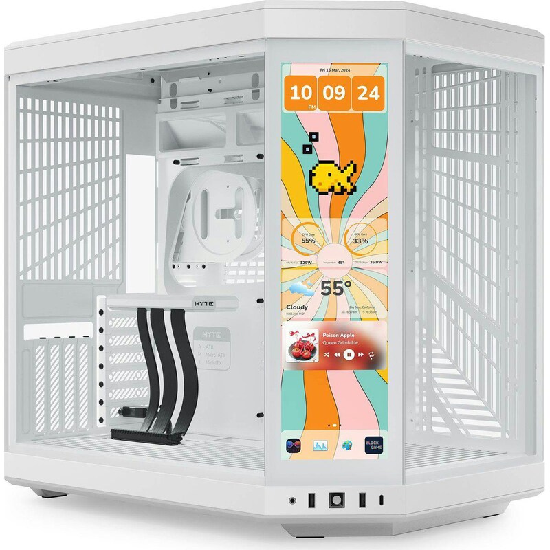 HYTE Y70 Touch Infinite Snow White ATX Midi Tower Gaming Gehäuse weiß Seitenfenster