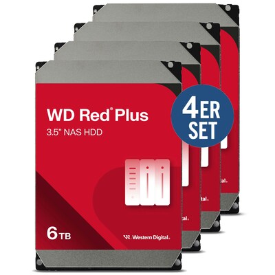 ca 25 günstig Kaufen-WD Red Plus 4er Set WD60EFPX - 6 TB 5640 rpm 256 MB 3,5 Zoll SATA 6 Gbit/s CMR. WD Red Plus 4er Set WD60EFPX - 6 TB 5640 rpm 256 MB 3,5 Zoll SATA 6 Gbit/s CMR <![CDATA[• 6 TB (256 MB Cache) • 5.640 U/min • 3,5 Zoll • SATA 6 Gbit/s • NAS: Leise, 