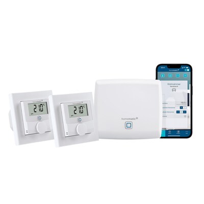 Start in günstig Kaufen-Homematic IP Starter Set Fußbodenheizungssteuerung • für 2 Räume. Homematic IP Starter Set Fußbodenheizungssteuerung • für 2 Räume <![CDATA[• Fußbodensteuerung für 2 Räume / kleine Wohnungen • Homematic I