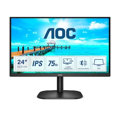 AOC 24B2XDA 60,5cm (23,8“) FHD IPS Office Monitor 16:9 HDMI/VGA/DVI 75Hz Sync