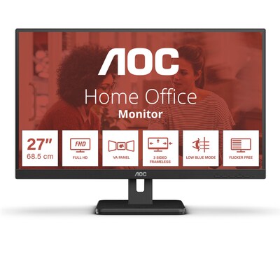 AOC 27E3UM 68,6cm (27") FHD VA Office Monitor 16:9 HDMI/DP/VGA/USB 75Hz 4ms Sync
