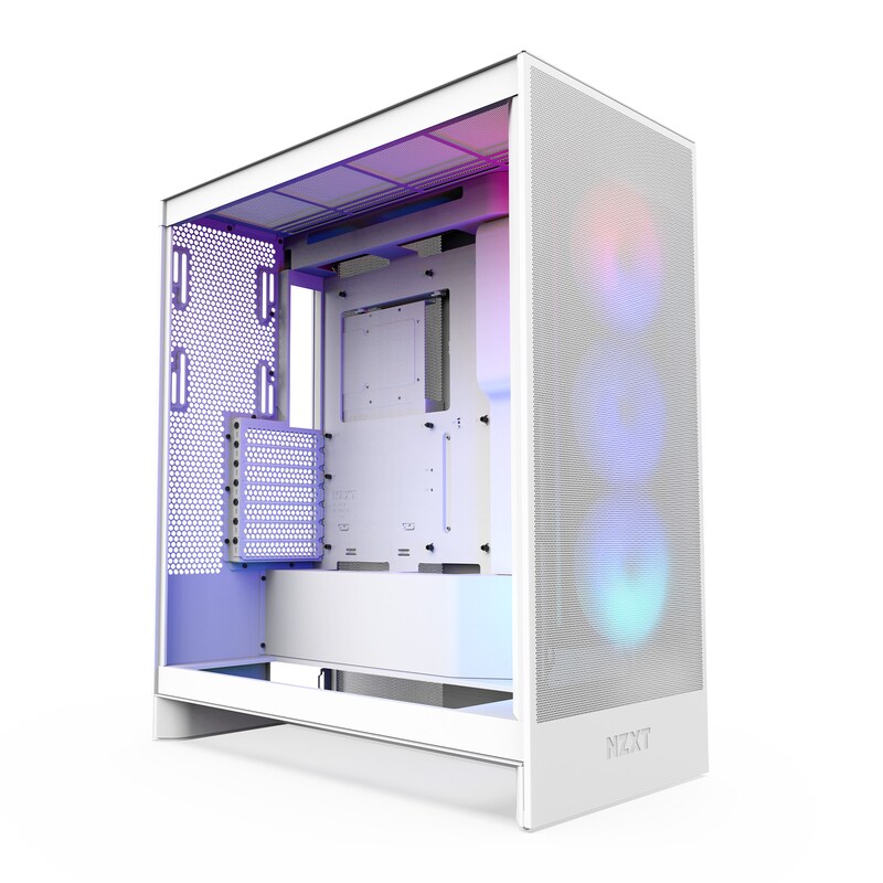 NZXT H7 Flow White RGB (2024) Midi Tower ATX Gaming Gehäuse weiß mit Glasfenster