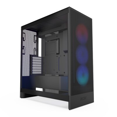 2024  günstig Kaufen-NZXT H7 Flow Black RGB (2024) Midi Tower ATX Gaming Gehäuse schwarz mit Glasfenster. NZXT H7 Flow Black RGB (2024) Midi Tower ATX Gaming Gehäuse schwarz mit Glasfenster <![CDATA[• Midi Tower für ATX mit Seitenfenster, schwarz • Antistaubfil