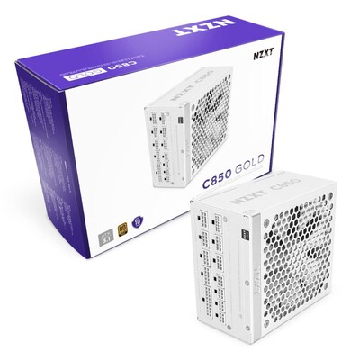 NZXT C850 850W Gaming Netzteil 80+ Gold, ATX3.1 PCIe5.0 modular 135 mm Lüfter weiß