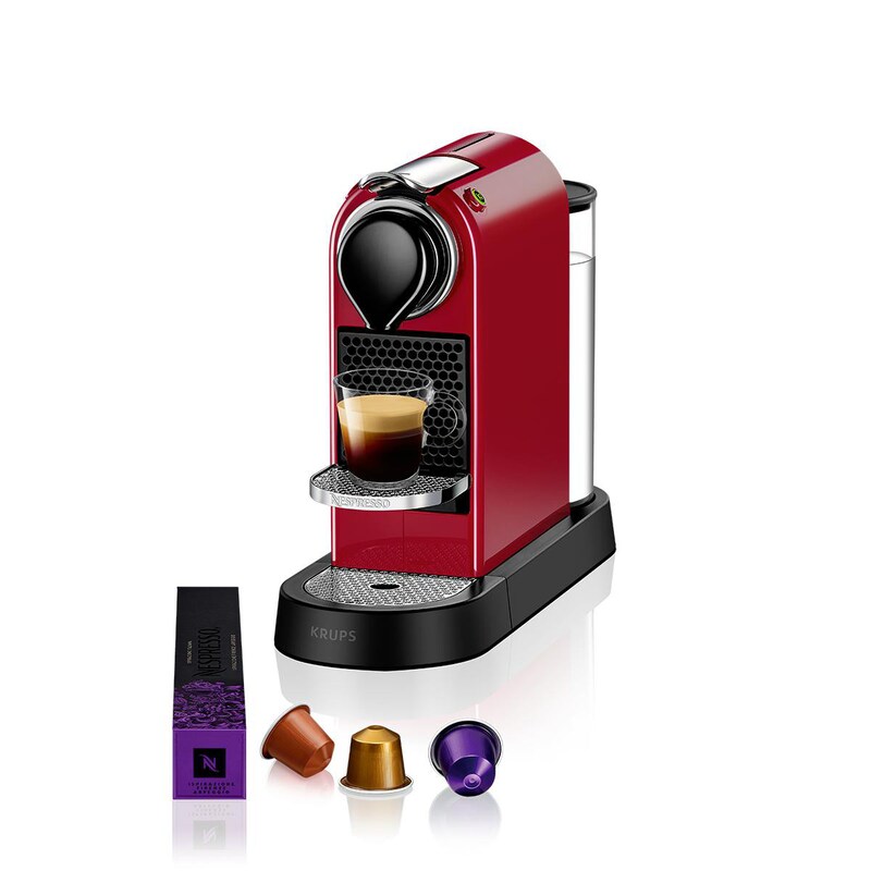 Nespresso Kaffeekapselmaschine Krups XN7415 CitiZ Kirschrot