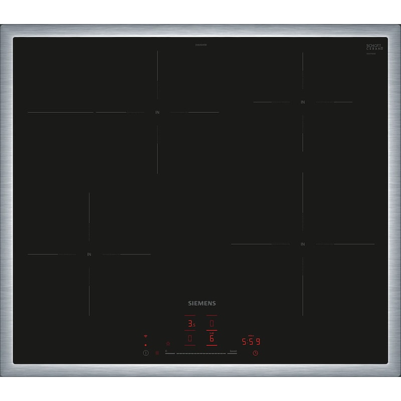 Siemens EH645HFB1E iQ300 Induktionskochfeld 60 cm Schwarz, Mit Rahmen aufliegend