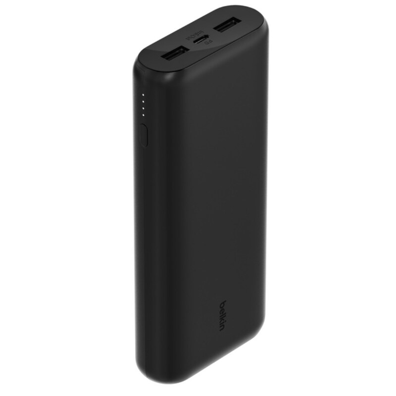 Belkin BoostCharge 3-Port Powerbank 20.000 mAh 20W inkl. 30cm USB-C-Kabel schwarz