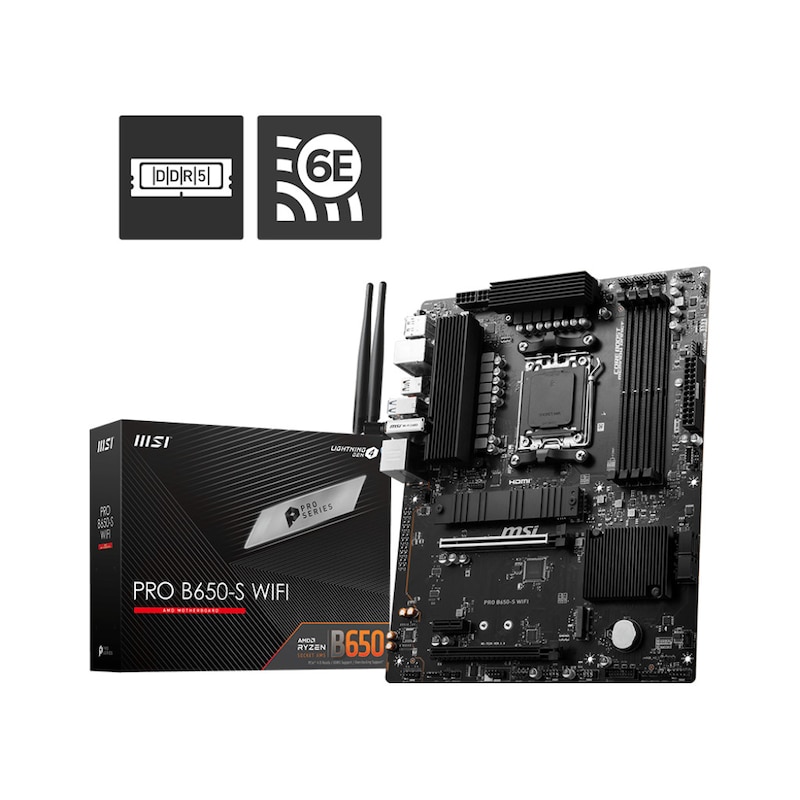 MSI PRO B650-S WIFI ATX Mainboard AM5 DP/HDMI/BT